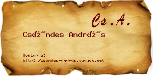 Csöndes András névjegykártya
