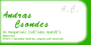 andras csondes business card